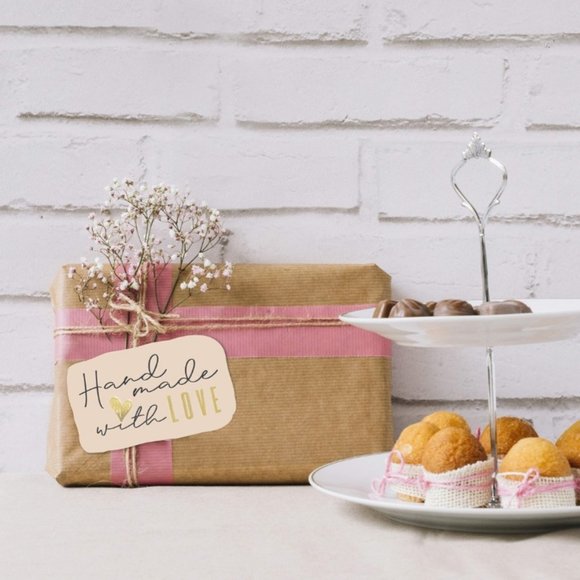 50 HANDMADE WITH LOVE Business Stickers Special Cut 1.75" x 2.75" - Picture 9 of 10